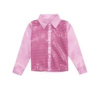 Camicia da Carnevale da Uomo, Camicia Uomo Cotone Manica Lunga Maniche Corte con Stampa Casual Stampata in Seta Raso Abbottonata per Festa di Nozze Camicie Uomo Eleganti Costume Disco Uomo