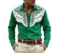 Camicia da cowboy da uomo, costume da cowboy da uomo: camicia occidentale camicie stile country, costume di carnevale, costume di carnevale, costume di carnevale, camicia western slim fit, camicia da