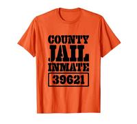 Camicia da detenuto della contea di carcere, costume di Halloween, uomo e donna Maglietta
