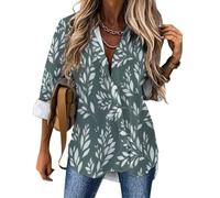 Camicia da Donna a Maniche Lunghe con Stampa Semplice A Base Vegetale