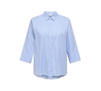 Camicia da donna a righe con colletto e bottoni maniche 3/4 stile casual