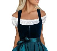 Camicia da donna bianca Dirndl camicetta da donna con spalle scoperte, elegante camicetta tradizionale Dirndl in pizzo a maniche corte, camicetta bavarese per Oktoberfest