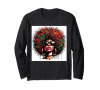 Camicia da donna Black Queen Afro Melanin Juneteenth Dripping Maglia a Manica