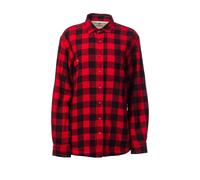 Camicia da donna con colletto foderato in pile rosso nero a quadri made in...
