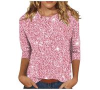 Camicia da donna con maniche e tre camicetta stampata elegante e maglietta casual girocollo abbigliamento femminile alla moda per tutte le stagioni
