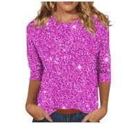 Camicia da donna con maniche e tre camicetta stampata elegante e maglietta casual girocollo abbigliamento femminile alla moda per tutte le stagioni