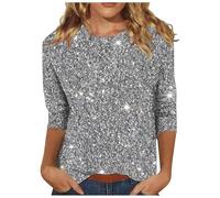 Camicia da donna con maniche e tre camicetta stampata elegante e maglietta casual girocollo abbigliamento femminile alla moda per tutte le stagioni