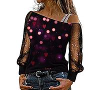Camicia da Donna con Paillettes Scintillante Magliette Brillantini Camicie a Maniche Lunghe Maniche a 7 Quarti Tops Eleganti Leggero Slim Fit Sweater Taglie Forti Comode Top per Feste e Serate 2025