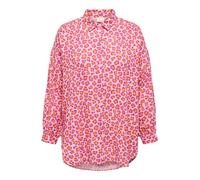 Camicia da donna con stampa leopardata, maniche lunghe, ampia.
