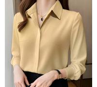 Camicia da donna dal design elegante con uno stile casual alla moda di Hong Kong per la primavera L,M,S,XL,XS,XXL,XXSPoliestere