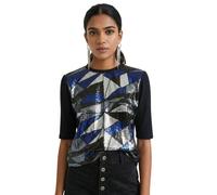 Camicia da donna Desigual Mirror con paillettes e scollo posteriore XL