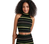 Camicia da donna Desigual top nero con righe al neon L