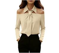 Camicia da Donna UK con Collo a Farfalla Maniche Lunghe Elegante Camicetta da Lavoro da Ufficio Elegante Camicette da Donna per Occasioni Eleganti e Casual, XL