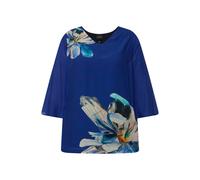 Camicia da donna Ulla Popken taglie forti fiori oversize scollo a V