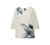 Camicia da donna Ulla Popken taglie forti fiori oversize scollo a V