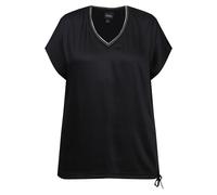 Camicia da donna Ulla Popken taglie forti in raso davanti scollo a V orlo