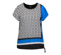 Camicia da donna Ulla Popken taglie forti patchlook raso davanti girocollo