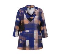 Camicia da donna Ulla Popken taglie forti stampata scollo a cascata