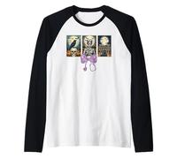 Camicia da Infermiera con Scheletro e Corvo, per Halloween Maglia con Maniche Raglan