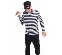 Camicia Da Ladro Con Cappello, Maschera E Sacchetto Di Soldi Adulto Standard