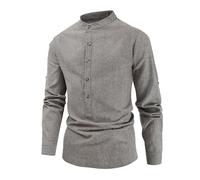 Camicia da lavoro da lavoro da uomo 2025 Camicia casual da uomo Primavera e Autunno Camicia Collo in piedi Camicetta a maniche lunghe Cardigan Sportivo Atletico Abbigliamento da lavoro Top, cachi, S