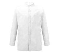 Camicia da lavoro da lavoro da uomo 2025 casual a maniche lunghe in cotone e lino camicia da spiaggia atletica sportiva da lavoro top, bianco, M