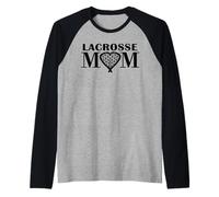 Camicia da mamma Lacrosse Cute Love Lacrosse Heart LAX Sticks Maglia con Maniche Raglan