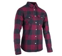 Camicia da moto Oxford Kickback 2.0 da donna, rossa e nera 3XL