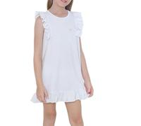 Camicia da Notte Bambina Cotone Estivo Pigiama Ragazza Senza Maniche per Bambini con Scollo Rotondo Unicorno per Bambine 2-14 Anni