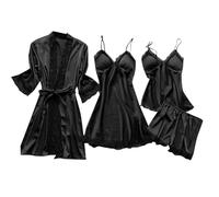 Camicia da Notte-Camicia da Notte Sexy con Bretelle da Donna, in Pizzo, per La Casa, Pigiama Comodo, Set da Due Pezzi