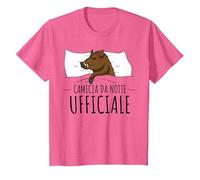 Camicia da Notte Cinghiale Maglietta, Bambini, Rosa mélange, 12 Anni