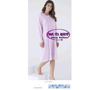 Camicia da Notte con Carrè Donna KAREL 100% Cotone Jersey Fantasia Fiorellino
