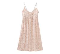 Camicia da Notte Cotone-Camicia da Notte Estiva da Donna di Media Lunghezza, Pigiama Sexy con Simpatici Cartoni Animati con Cuscinetti per Il Petto, può Essere Indossato Fuori Casa