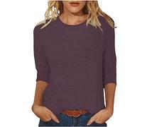 Camicia da Notte Cotone Felpato Magliette con Maniche a Tre Quarti Magliette grafiche Magliette Magliette Casual Magliette Girocollo Tunica Giacca Cotone