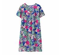 Camicia da notte da donna a maniche corte, lunghezza al ginocchio, camicia