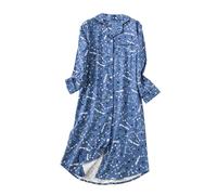 Camicia da notte da donna a maniche lunghe, camicia da notte da donna con colletto rovesciato, camicia da notte in stile cartone animato, camicia da notte in stile cartone animato, maglietta per la