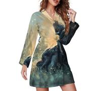Camicia da notte da donna a maniche lunghe con stampa di orango, animale se