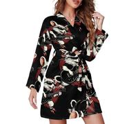 Camicia da notte da donna a maniche lunghe con topo che suona la chitarra.