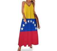 Camicia da Notte da Donna con Bandiera del Venezuela, Morbida Camicia da Notte Lunga Senza Maniche, Abito da casa Lungo con Scollo a V, Taglie dalla S alla 5XL.