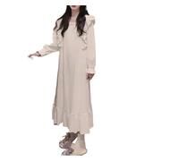 Camicia da notte da donna in toni neutri, versatile, senza maniche, morbida ed elasticizzata, pigiama da casa rilassante, traspirante, for yoga, lettura, comfort for tutte le stagioni(Nighty006-White_