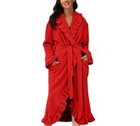 Camicia da notte da donna, invernale, in flanella, lunga e morbida, in pile