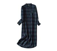 Camicia da notte da donna lunga in cotone, comoda vestaglia baggy, morbida, a maniche lunghe, accogliente, per la casa, per il tempo libero, con stampa
