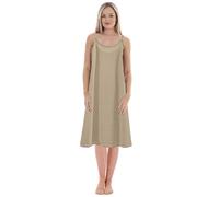 Camicia da notte da donna tinta unita all'interno con una base di grandi dimensioni sottoveste dimagrante camicia da notte allentata (lunghezza media), cachi, XXL