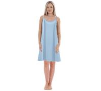 Camicia da notte da donna tinta unita con una base Plus Size sottoveste slim sciolto camicia da notte (corta), Azzurro, L