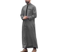 Camicia da notte da uomo, abbigliamento arabo, musulmano, caftano, abaya, abito con scollo rotondo, colletto alto, arabo, preghiera, giuramento islamico, dal Medio Oriente, abbigliamento da preghiera
