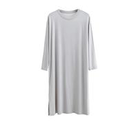 Camicia da Notte da Uomo - Lounge a Maniche Lunghe e Sonno Henley Camicia Pigiama Uomo Ultra Morbida Camicia da Notte in Modal,Ice Gray,XL