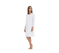 Camicia da notte donna 100% cotone Manica lunga Serafino lungo apertura profonda