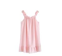 Camicia da Notte Donna - Camicia da Notte da Donna in Filato di Cotone Estivo in Puro Cotone con Bretelle Sottili, Allentata di Media Lunghezza, Dolce E Adorabile, Abito Lungo da Casa Camisola Sexy,
