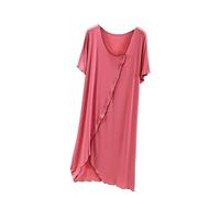 OLEETS Camicia da Notte Donna - Camicia da Notte da Donna Primavera Estate Camicia da Notte da Donna Sexy Irregolare in Stile Coreano Abito da Notte Elegante Lingerie Casual Gilet da Pigiama,Rosso,