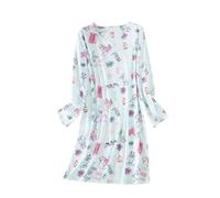 Camicia da Notte Donna Camicie da Notte da a Maniche Lunghe Camicie da Notte Simpatico Abito da Notte Casual Camicie da Notte Stampate Abito Maglietta Camicia da Notte Donna Invernale (Purple, L)